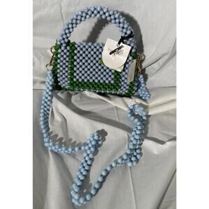 NWT Colorblock Beaded Crossbody Bag Kate Spade x Target Blue Green Purse